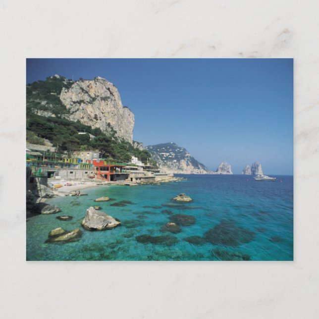 Mittelmeerküstenstrand in Italien Postkarte (Vorderseite)