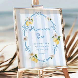 Mittelmeerlemon Blue Bows Momosa Bar Poster