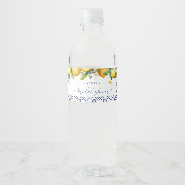 Mittelmeerlemon Citrus Bridal Sower Wasserflaschenetikett (Vorderseite)