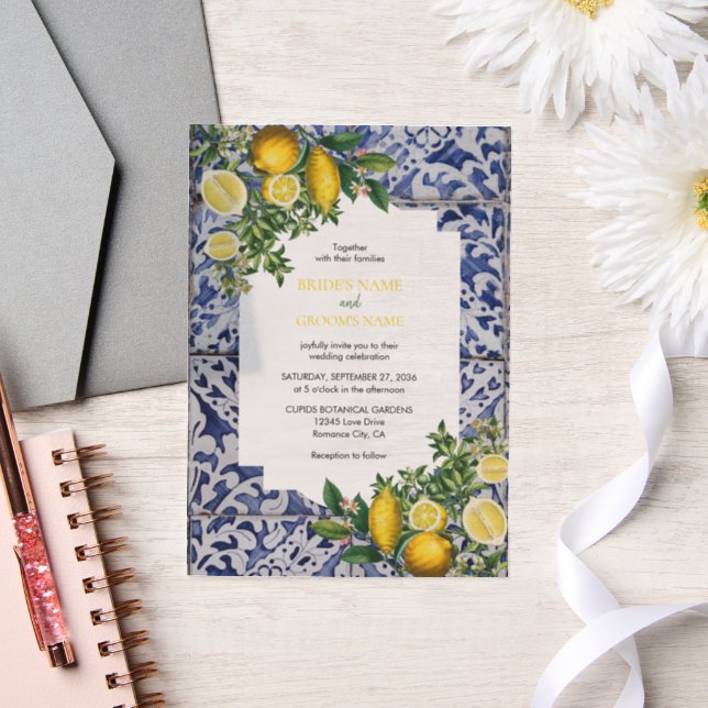 Mittelmeerlemonen Portugiesische Tiles Wedding (Hochzeit)