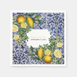 Mittelmeerlemonen Portugiesische Tiles Wedding Serviette