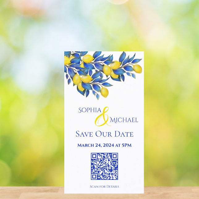 Mittelmeerlemonen-Save the Date QR-Code- Visitenkarte (Mediterranean-Lemons-Save the Date-QR code)