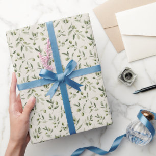 Mittelmeermuster der Olivenzweige Geschenkpapier