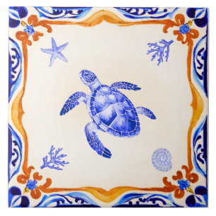 Mittelmeerschildkröte Fliese
