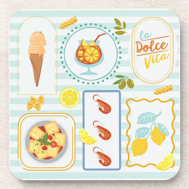 Mittelmeersommervibes Getränkeuntersetzer (Vorderseite)
