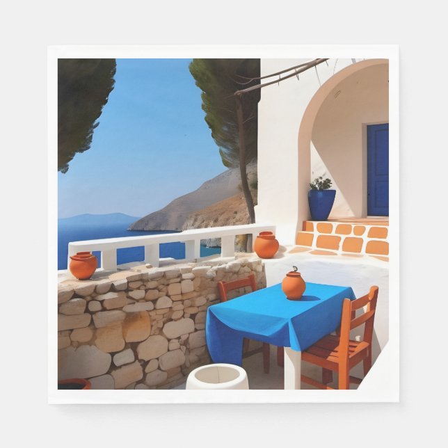 Mittelmeerterrasse Serviette (Vorderseite)