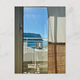 Mittelmeerzimmer mit Blick Foto-Postkarte Postkarte