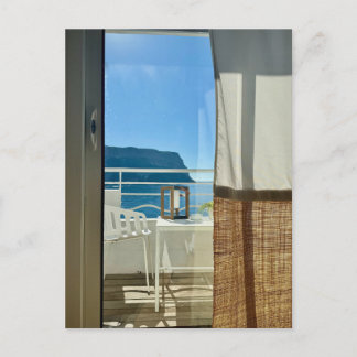 Mittelmeerzimmer mit Blick Foto-Postkarte Postkarte
