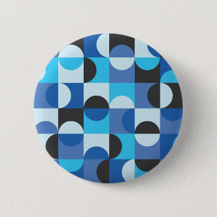 Mittelmoderne Halbkreise Blau Türkis Button