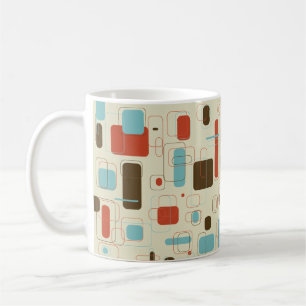 Mittelmodernes geometrisches Druckmuster Kaffeetasse
