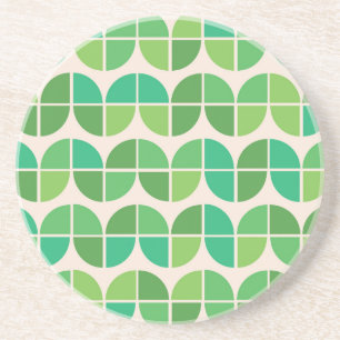 Mittelmodernes geometrisches grünes Muster Getränkeuntersetzer