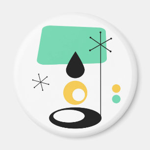 mittelmodernes Lampendesign blau Gold Magnet