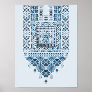 Mittelost-Arabische Moderne Niedlich Blue Tatreez Poster