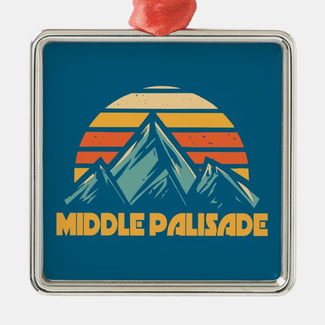 Mittelpalisade California Retro Türkis Ornament Aus Metall (Vorne)
