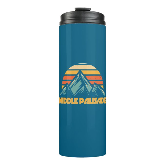 Mittelpalisade California Retro Türkis Thermosbecher (Vorderseite)