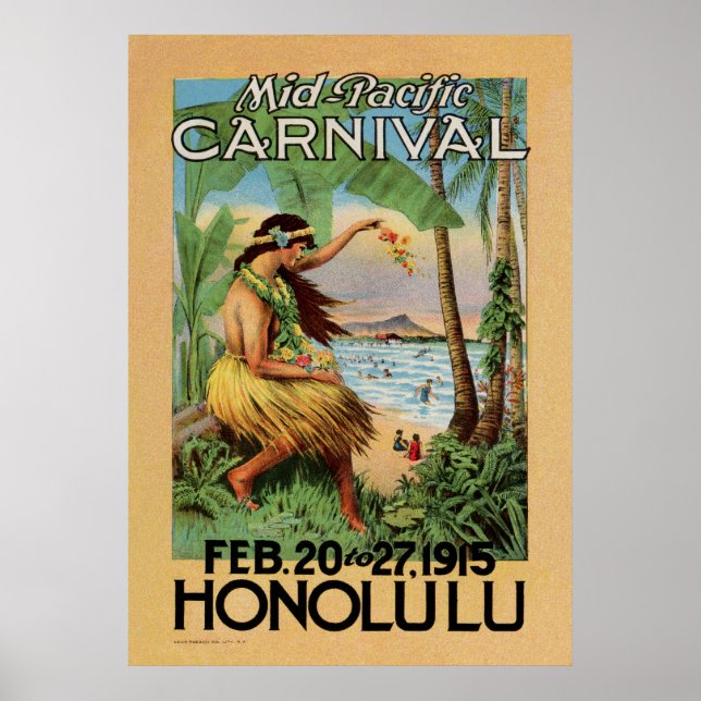 Mittelpazifischer Karneval - Honolulu - 1915 Poster (Vorne)
