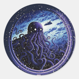 Mittelreise Monsters Porthole Serie Runder Aufkleber