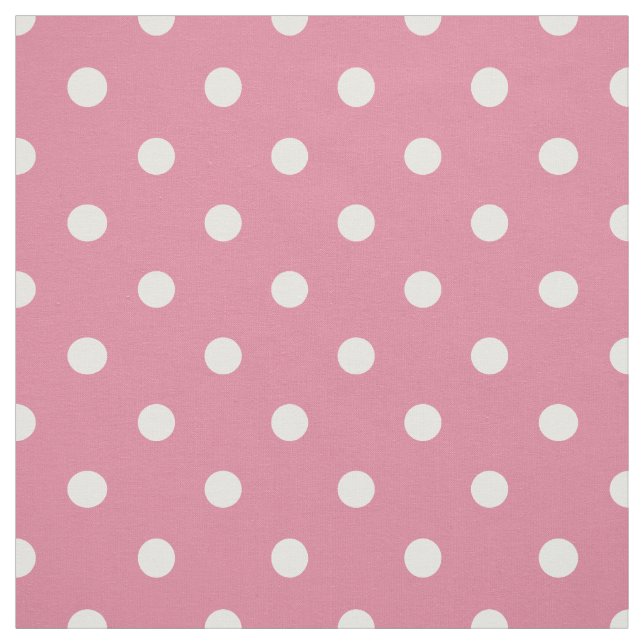 Mittelrosa weiße Polka-Punkte Stoff (Muster)