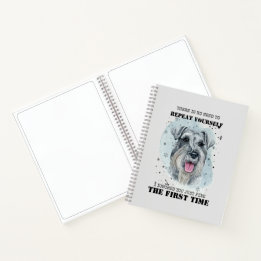 Mittelschnauzer Watercolor Portrait Funny Quote Notizbuch