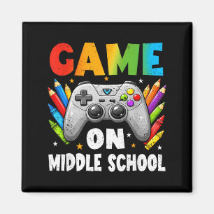 Mittelschule Gaming Zurück zur Schule Gamer Spiel Magnet