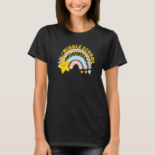 Mittelschüler Boho Regenbogenlehrer zurück T-Shirt