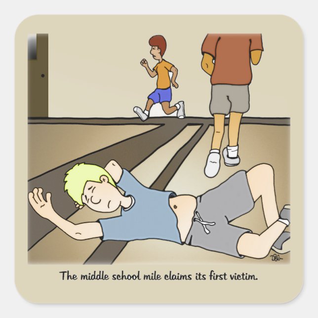 Mittelschüler Quadratischer Aufkleber (Vorderseite)