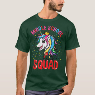 Mittelschüler-Squad Unicorn-Mädchen zurück zur Sch T-Shirt