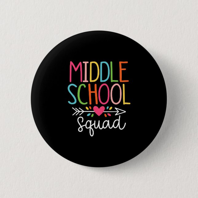 Mittelschulgruppe erster Schultag Mitte Button (Vorderseite)