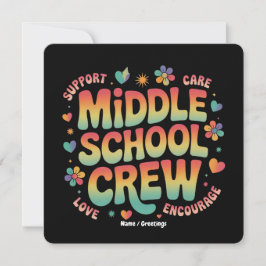 Mittelschulische Crew Vintag Lehrerin Geschenk Einladung