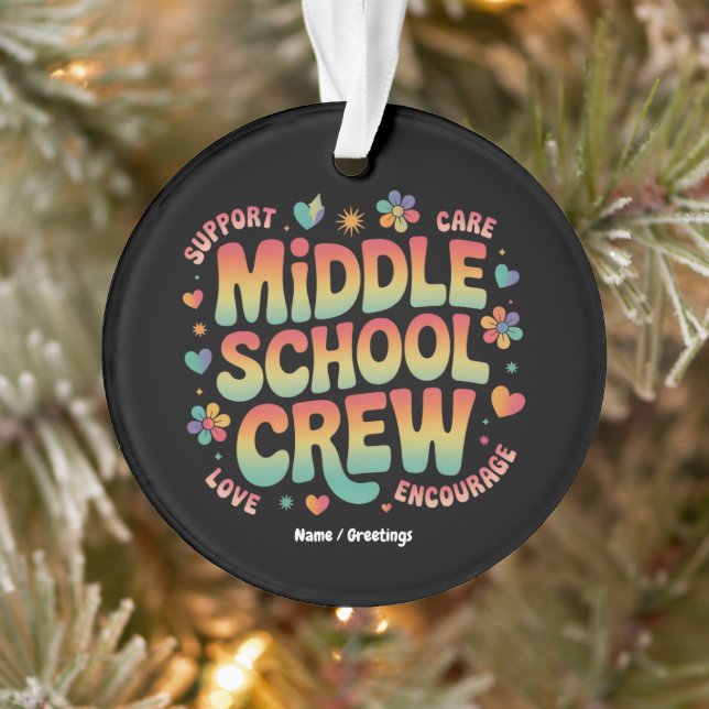 Mittelschulische Crew Vintag Lehrerin Geschenk Ornament (Baum)