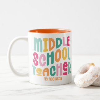 Mittelschullehrer | Farbenfrohe Retro Zweifarbige Tasse