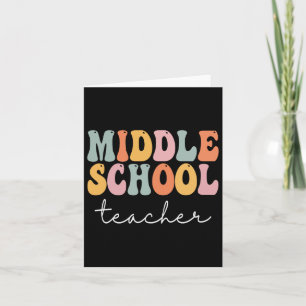 Mittelschullehrer Retro Groovy Happy First Day Karte
