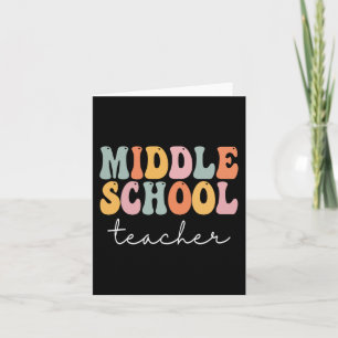 Mittelschullehrer Retro Groovy Happy First Day Karte