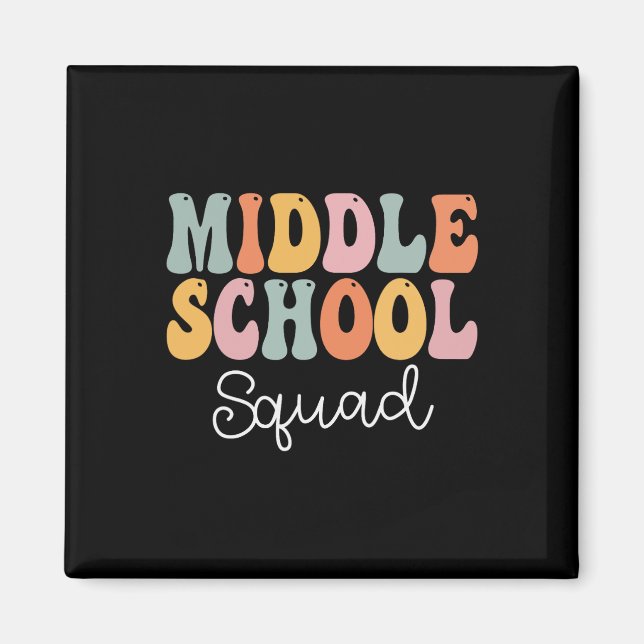 Mittelschulplatz Retro Groovy Vintag erster Tag Magnet (Vorne)