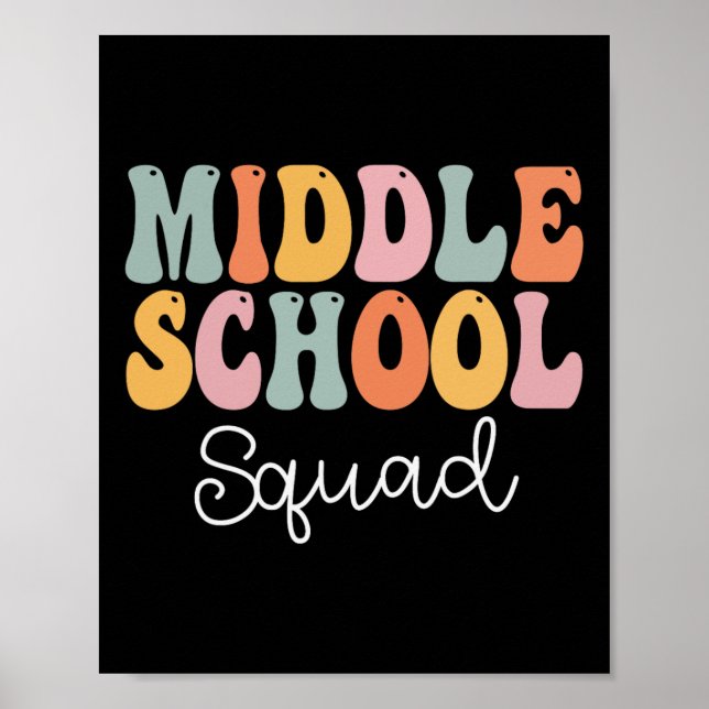 Mittelschulplatz Retro Groovy Vintag erster Tag Poster (Vorne)