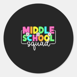 Mittelschulteam zurück zur Schule Lehrer Runder Aufkleber