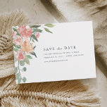 Mittelsommerliche Save the Date<br><div class="desc">Unsere Midsommer Floral Save the Date Karte zeigt Ihre wichtigsten Hochzeitsdetails (Name, Hochzeitstermin, Standort und Website), die durch pastellfarbene Aquarellfarben und Blattwerk in sanften Farbtönen wie Rosa, Pfirsich, Elfenbein und Salbei Grün hervorgehoben werden. Ein modernes und elegantes Save the Date Design, das ein schick-minimalistischer Blick auf den blumengeschmückten Trend im...</div>