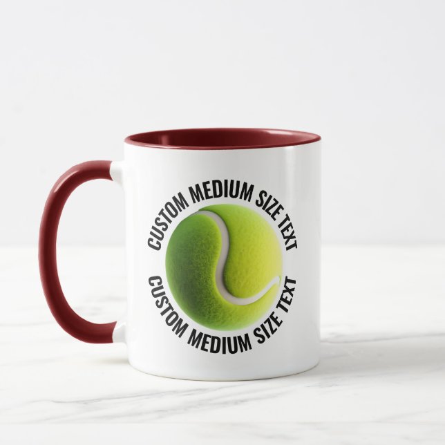 Mittelstarker Text MAROON-Kombination 11oz Individ Tasse (Links)