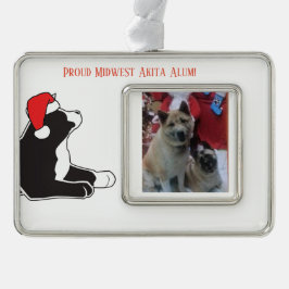 Mittelwest Akita Alumni Ornament Rahmen-Ornament Silber