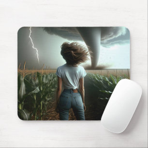 Mittelwest-Mädchen beim Tornado Mousepad
