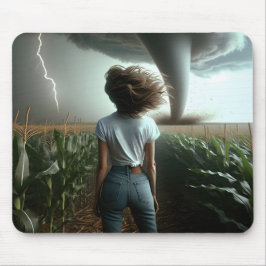 Mittelwest-Mädchen beim Tornado Mousepad