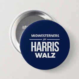 Mittelwestliche für Harris Walz Button