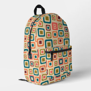 Mittelzentrisches geometrisches Retro-Muster Bedruckter Rucksack