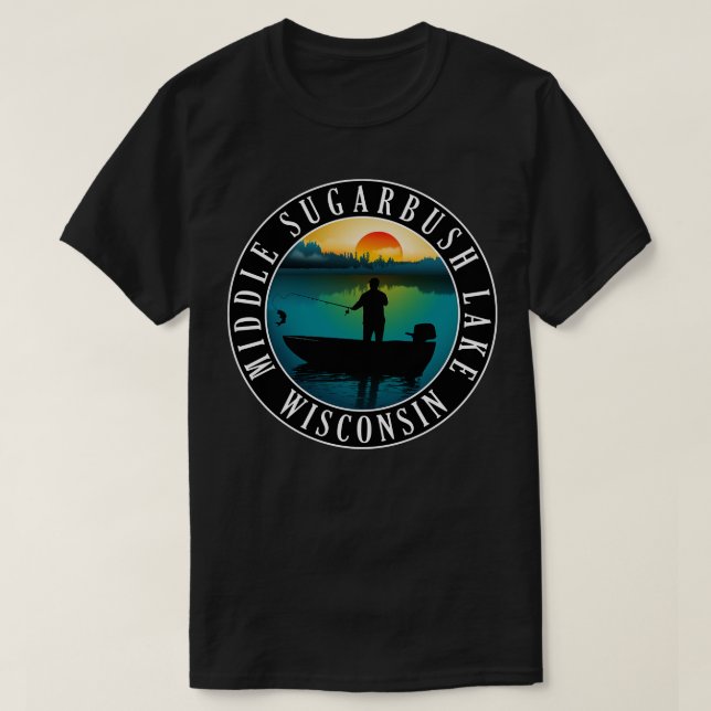 Mittelzuckersee Wisconsin Kanufahren T-Shirt (Design vorne)