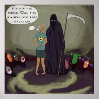 Mitten im sonnigen Grim Sensenmann & Clown Poster