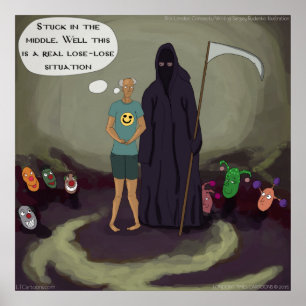 Mitten im sonnigen Grim Sensenmann & Clown Poster