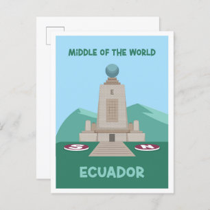 Mitten in der Welt Ecuador Vintage Reise Postkarte