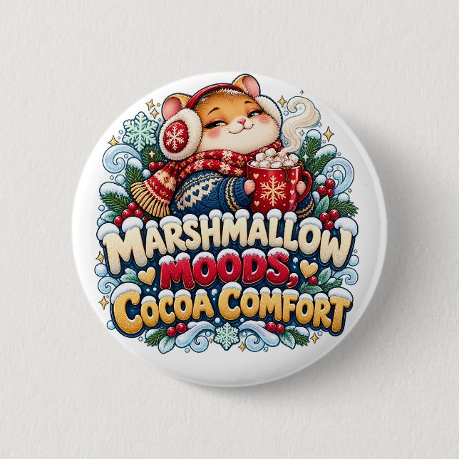 Mitten Magic Kakao Klassiker Süßer Winterfuchs Button (Vorderseite)