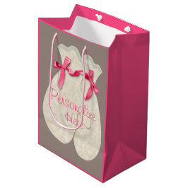 Mitten niedlich rosa Creme Winterband Mittlere Geschenktüte