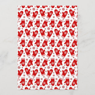 Mitten und Schneeflocken Retro-Weihnachtsfeiertag Einladung